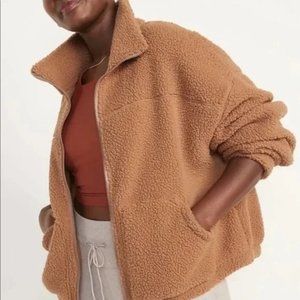 Old Navy Sherpa Zip Up Brown Large
